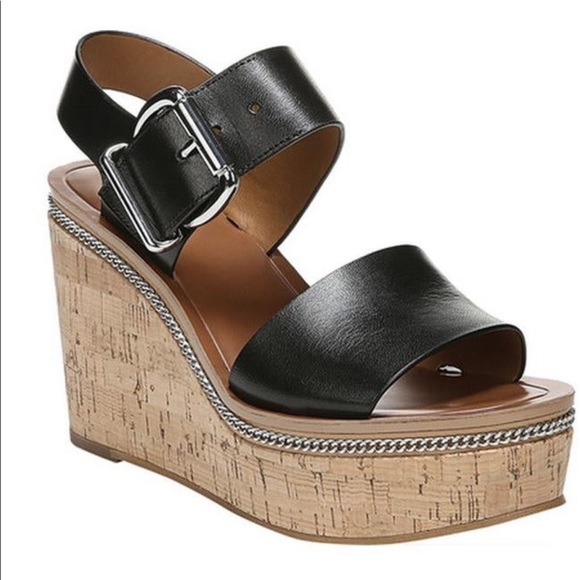 Sarto by Franco Sarto Polly Wedge Black Leather - Picture 2 of 13